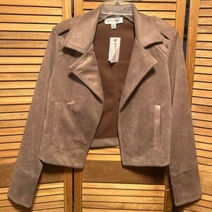 Philosophy Taupe Ultra Suede Faux Leather/Suede Jacket